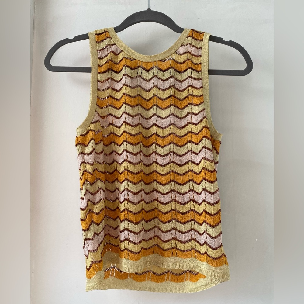 Mango metallic knit tank, NWT
